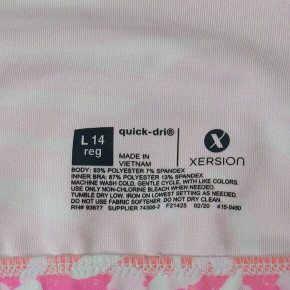 Xersion Quick Dry Girls Racerback Sports Bra Top Size L 14 Reg Pullover Head - Picture 3 of 5